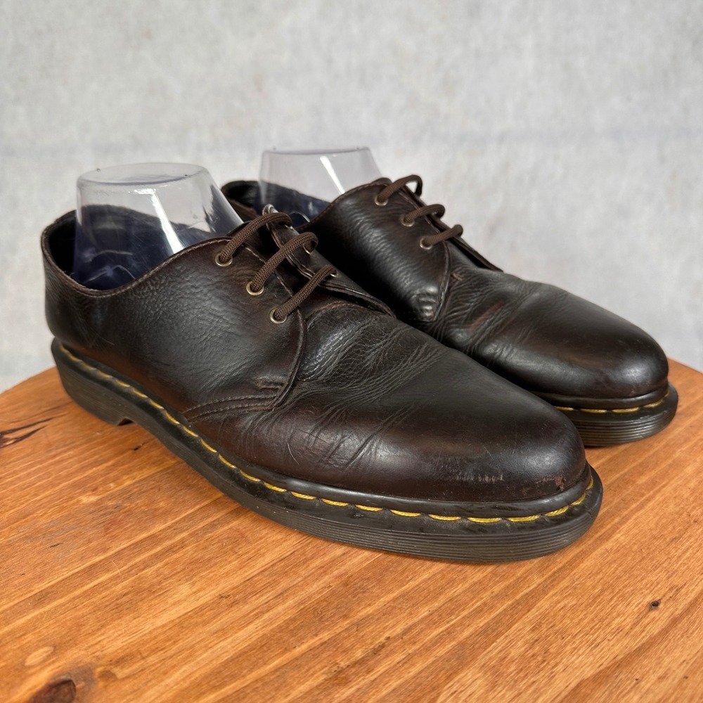 Dr. Martens 1461 Oxford Mens Size 10 Brown Good Leather 3-Eye Derby Shoes - Picture 4 of 14